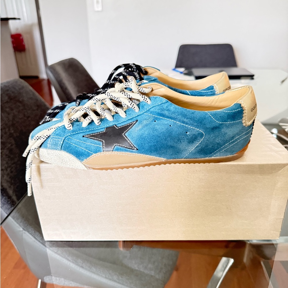 Golden Goose True Star Sneakers - Blue and Platinum